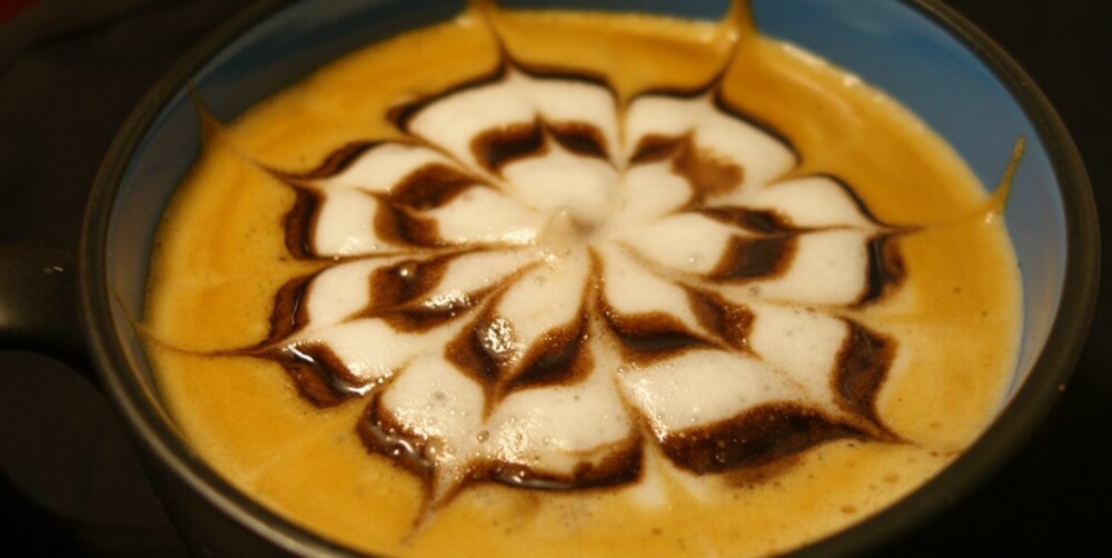 FERDIG: Gratulerer, du har laget din første latte art dekorasjon.