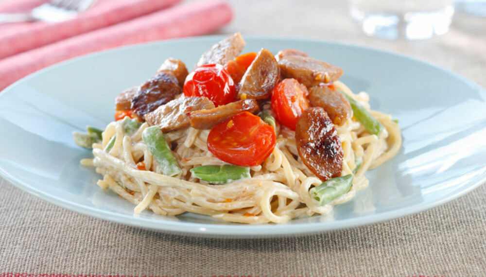 Dagens rett: Pasta med pølse Dagens rett: Pasta med pølse