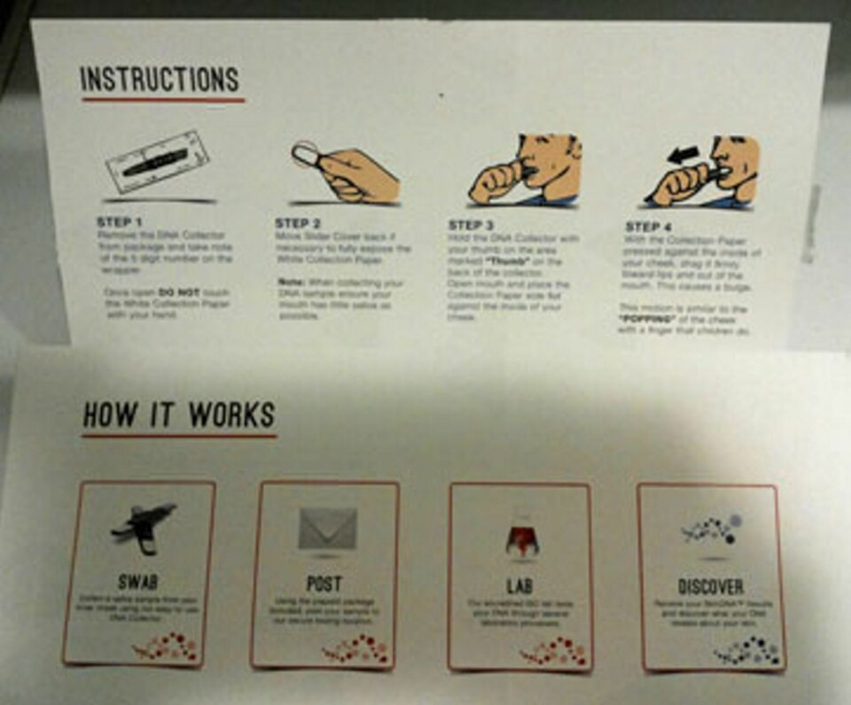 BRUKSANVISNING: Informasjon om hvordan DNA-testen skal gjennomføres.