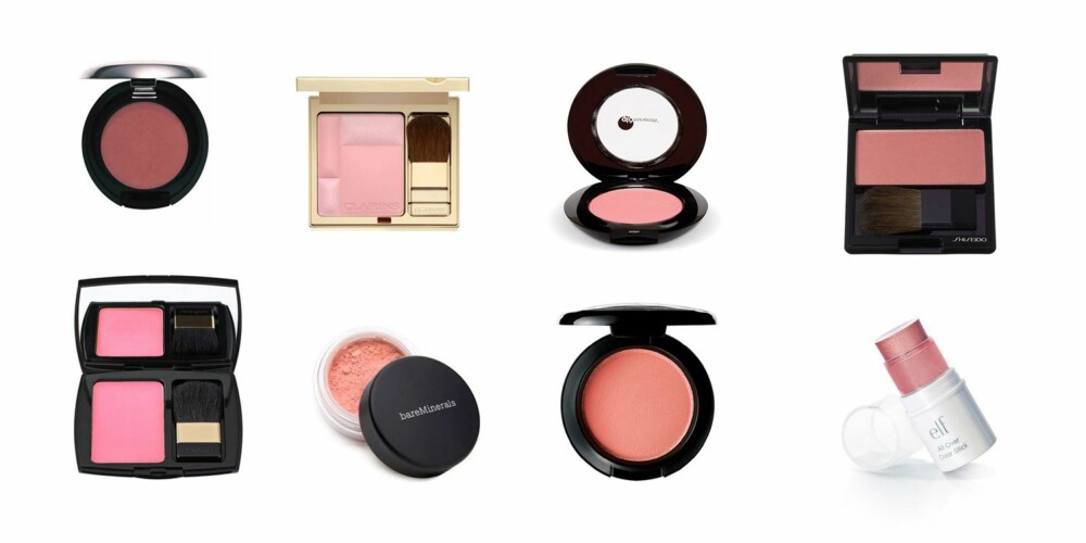 I ALLE TONER: Bodyshop Cheek Colour, 139,-, Clarins Blush Prodige i Lovely Rose, 355,-, Glominerals Globlush i Papaya, 255,-, Shiseido The Makeup Luminzing Satin Face Color i Petal, 339,-, Lancôme Blush Subtil i Cosmopolitan Pink, 379,-, Bareminerals Blush i Laughter, 305,-, MAC Powder Blush i Sincere, 205,-, Elf All Over Cover Stick i Pink Lemonade, 14,15. I ALLE TONER: Bodyshop Cheek Colour, 139,-, Clarins Blush Prodige i Lovely Rose, 355,-, Glominerals Globlush i Papaya, 255,-, Shiseido The Makeup Luminzing Satin Face Color i Petal, 339,-, Lancôme Blush Subtil i Cosmopolitan Pink, 379,-, Bareminerals Blush i Laughter, 305,-, MAC Powder Blush i Sincere, 205,-, Elf All Over Cover Stick i Pink Lemonade, 14,15.