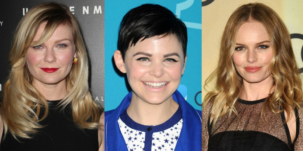 RUNDE FORMER: Kirsten Dunst, Ginnifer Goodwin og Kate Bosworth har alle en rund ansiktsform.