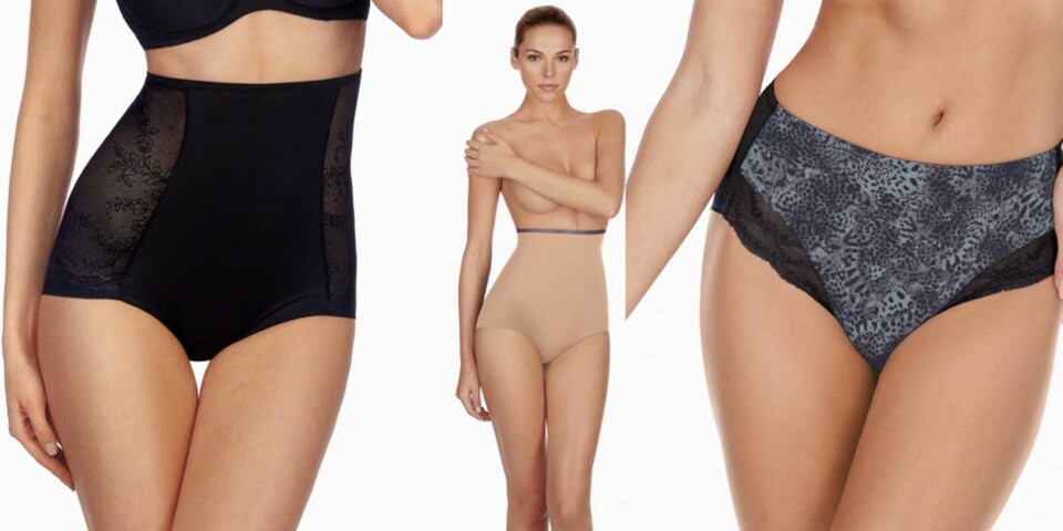 HOLD IN: En praktisk og varende trend. Fra venstre: Triumph Cool Sensation Highwaist, 399 kr, Triumph Sleek Sensation Highwaist Panty, 299 kr, Triumph Lovely Sensation Midim, 299 kr.