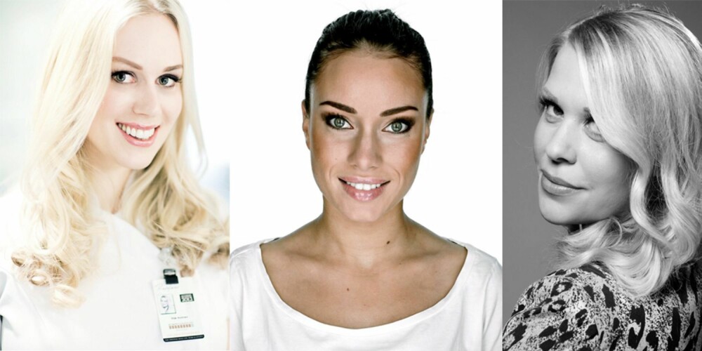 EKSPERTENE: Fra venstre: kosmetisk sykepleier Silje Austnes, makeup-artist Iselin Kristiansen og makeup-artist Linn Therese Gaasland.