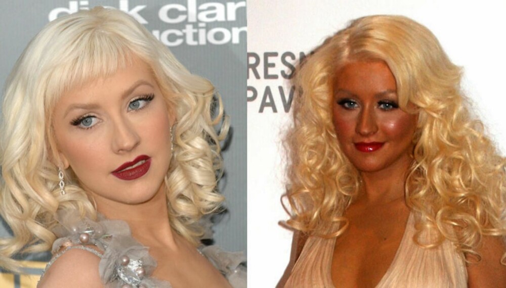 KONTRAST: Christina Aguilera er ikke alltid like heldig med selvbruneren sin.