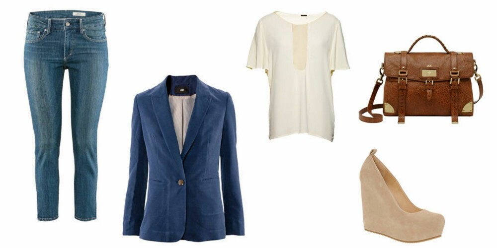I HVERDAGEN: Linn går for den hverdagslige looken på jobb denne våren. &Sqin Ankle Jeans fra H&M, 199 kr, blazer fra H&M, 399 kr, hvit t-skjorte fra Wiksén, 1399 kr, Mulberry Oversized Travel bag,14094 kr, semskede pumps fra Aldo, 584 kr. I HVERDAGEN: Linn går for den hverdagslige looken på jobb denne våren. &Sqin Ankle Jeans fra H&M, 199 kr, blazer fra H&M, 399 kr, hvit t-skjorte fra Wiksén, 1399 kr, Mulberry Oversized Travel bag,14094 kr, semskede pumps fra Aldo, 584 kr.