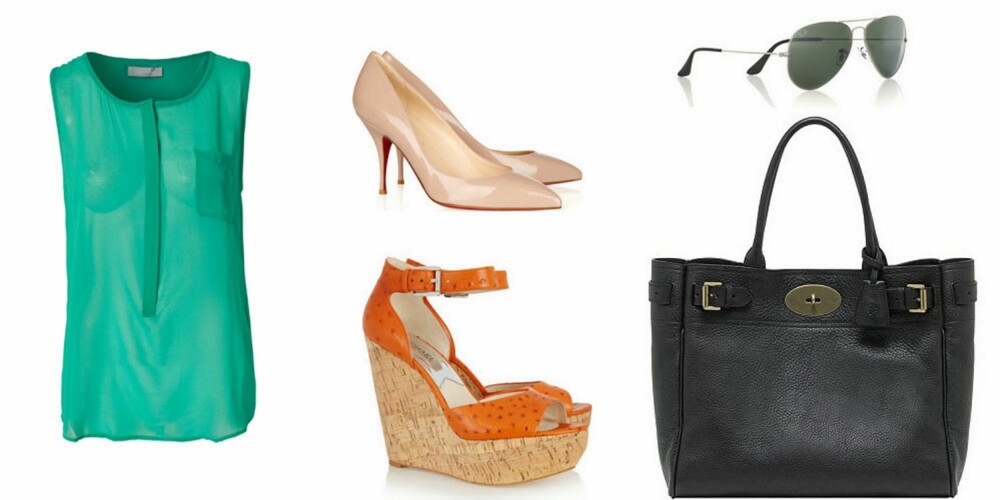 TILBEHØR: Ina Sofie har blant annet dilla på sko og ønsker seg dette med mer i vår. Bluse fra SamsøeSamsøe, 499 kr, beige pumps fra Christian Louboutin, Piou Piou, 3591 kr, kilehæler fra Michael Kors, 1363 kr, solbriller fra Ray Ban, 1000 kr, Mulberry Bayswater Tote, 5910 kr. TILBEHØR: Ina Sofie har blant annet dilla på sko og ønsker seg dette med mer i vår. Bluse fra SamsøeSamsøe, 499 kr, beige pumps fra Christian Louboutin, Piou Piou, 3591 kr, kilehæler fra Michael Kors, 1363 kr, solbriller fra Ray Ban, 1000 kr, Mulberry Bayswater Tote, 5910 kr.