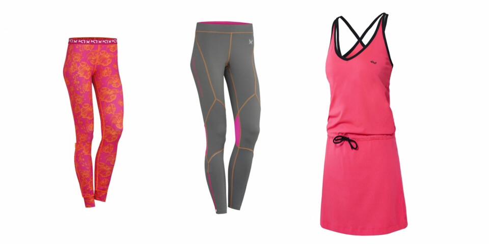 TRENINGSTØY: Kari Traa Sjølvsagt Pant kr 399,- Kari Traa Svalestjert Tights kr 699,- Röhnisch Doris Dress kun 599,-