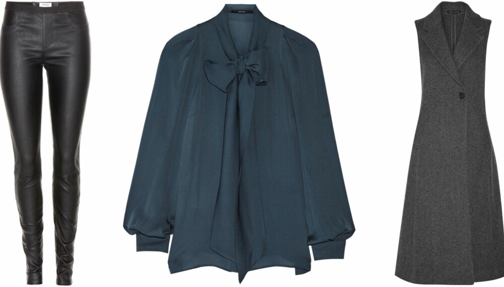STYLISTENES TOPP TRE: Denne sesongen satser stylistene på blant anent skinnbukser, bluse med knyting i halsen og plagg i grått. STYLISTENES TOPP TRE: Denne sesongen satser stylistene på blant anent skinnbukser, bluse med knyting i halsen og plagg i grått.