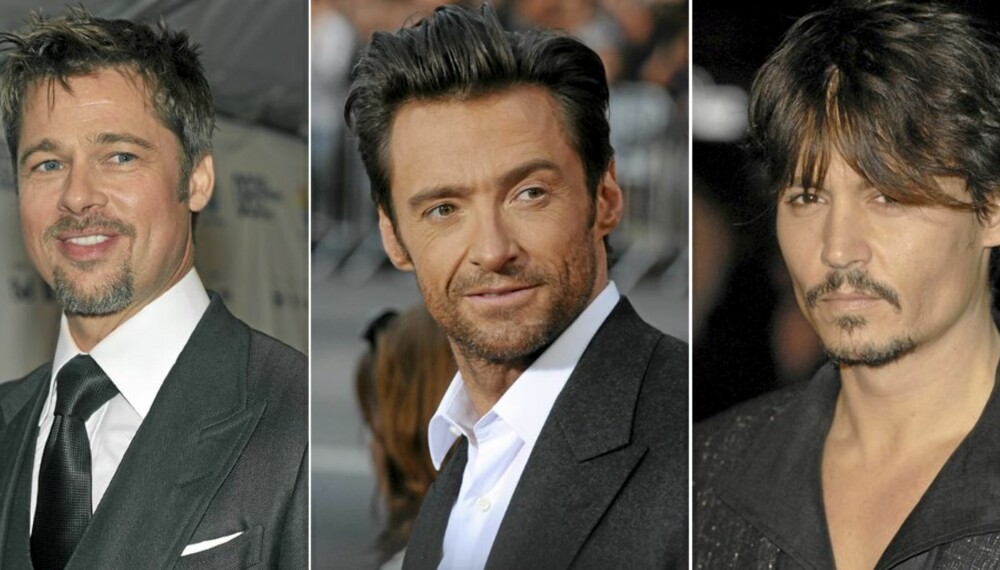 SEXY: Brad Pitt, Hugh Jackman og Johnny Depp.