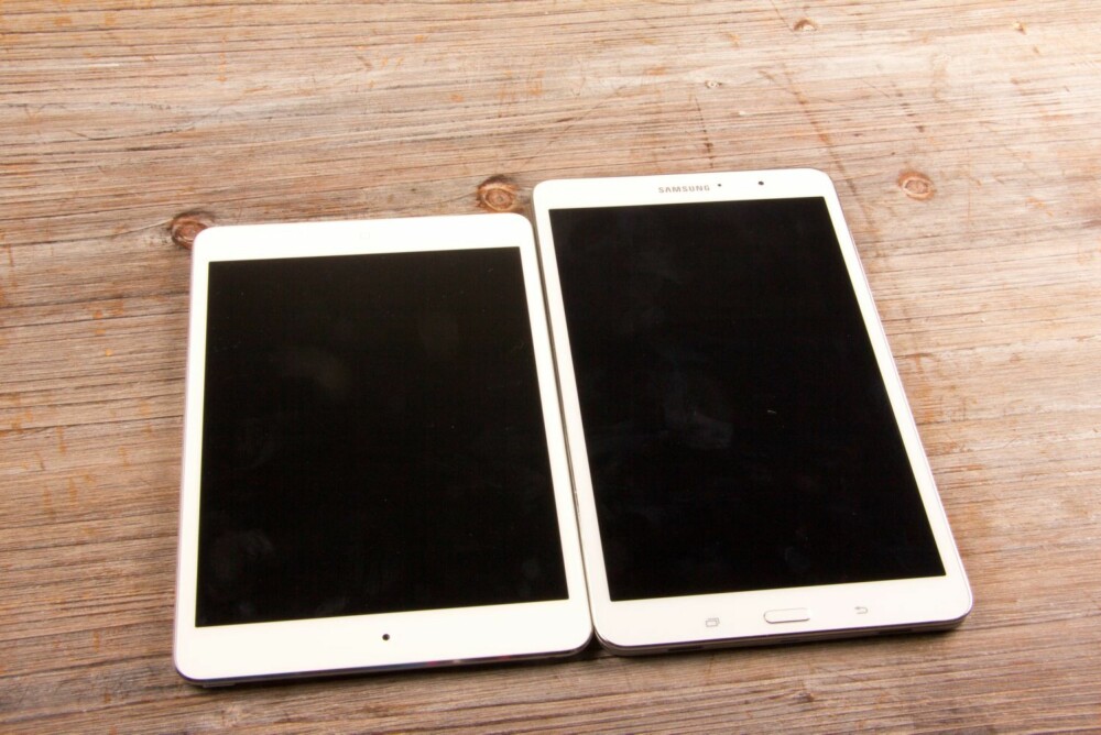 STØRRE: Galaxy Tab 8.4 Pro har en skjerm som er cirka 10 prosent større enn iPad mini.