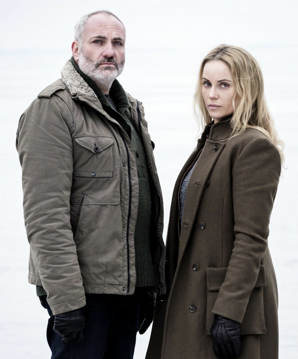 KLAR FOR RUNDE TRE: Kim Bodnia og Sofia Helin utgjør et populært team som etterforskerne Saga og Martin i «Broen».