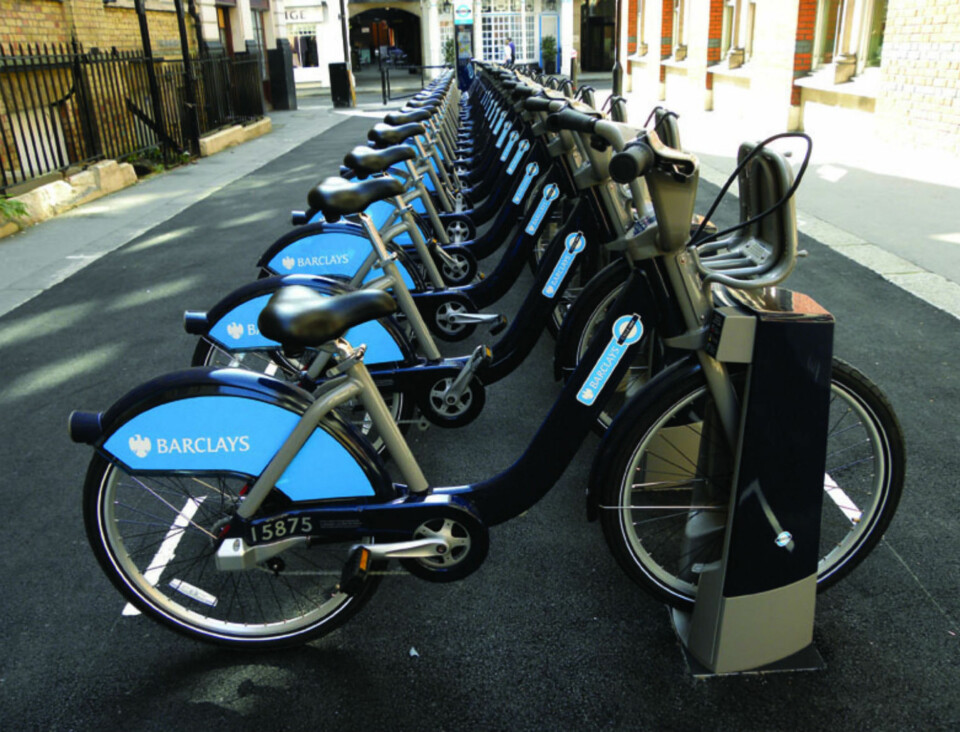 LEI EN SYKKEL: Barclays-syklene finnes overalt i storbyen. Den første timen er gratis. FOTO: egfocus flickr.com