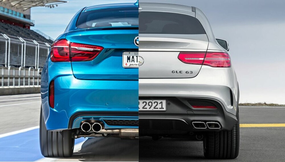 DUELL: BMW X6 M versus Mercedes-AMG GLE 63 Coupé. FOTO: Produsenter