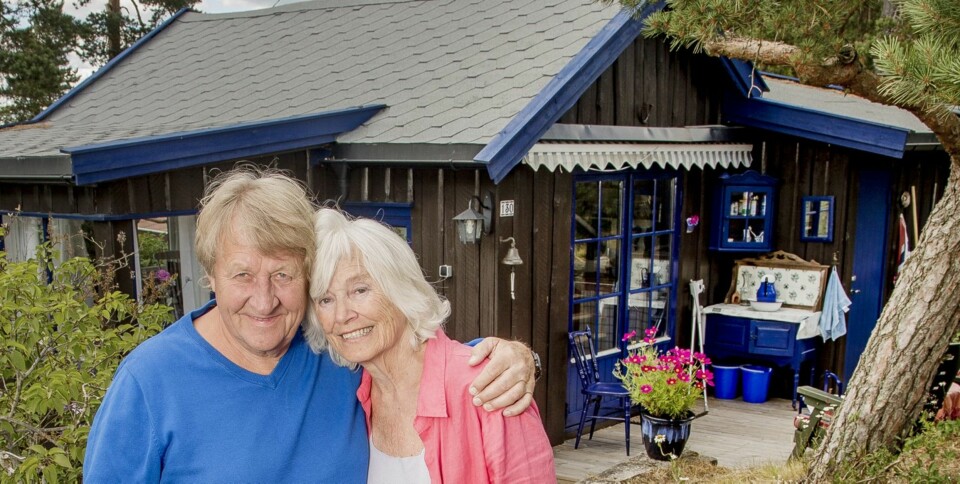 45 KVADRAT: - Hytte slik hytte skal være. Vi begynte med 24 kvadrat, nå er vi oppe i 45, sier Ivar og Sigrun.