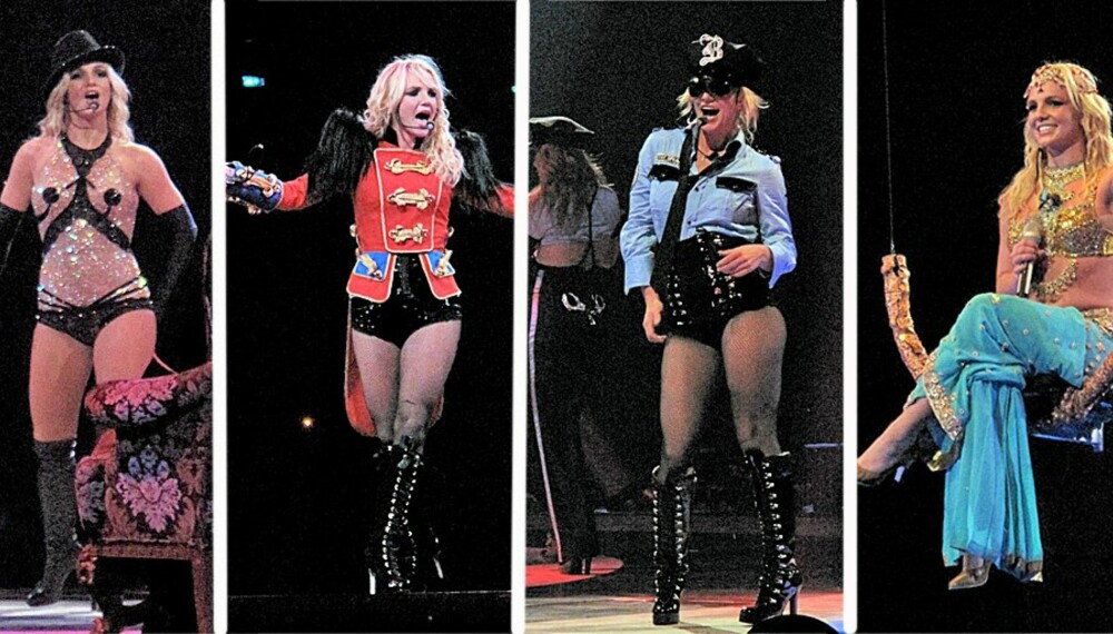 KAMELEON PÅ SCENEN: Britney har et skiftende sinn, noe som gir utslag i de mange byttene av kostymer i løpet av konserten.