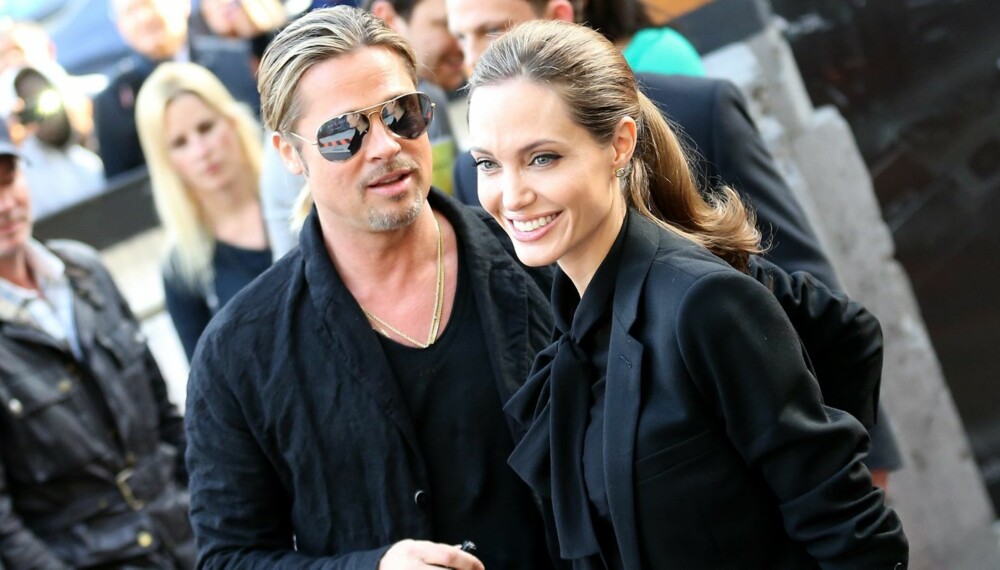 STOLT: Angelina Jolie var tydelig stolt av sin kjære, Brad Pitt, på premieren til World War Z i sommer.