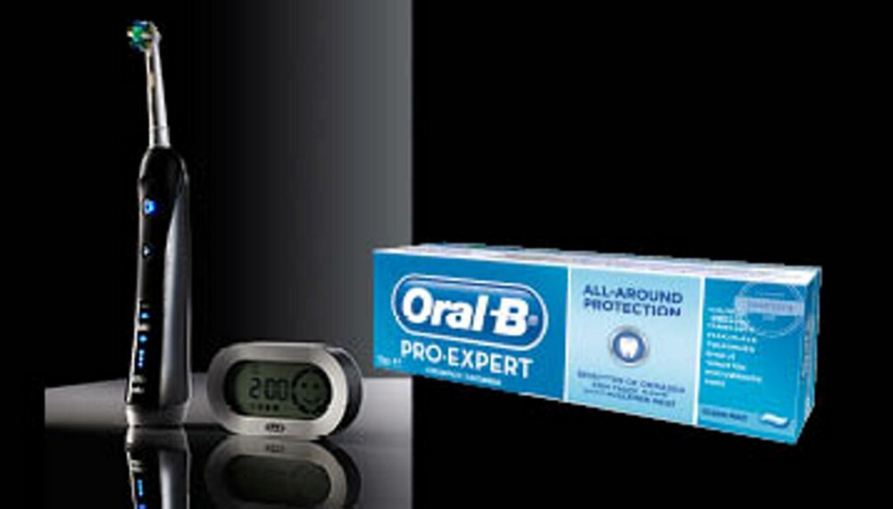 Oral-B Triumph tannbørste og tannkrem fra Braun. Verdi kroner 3000,-.