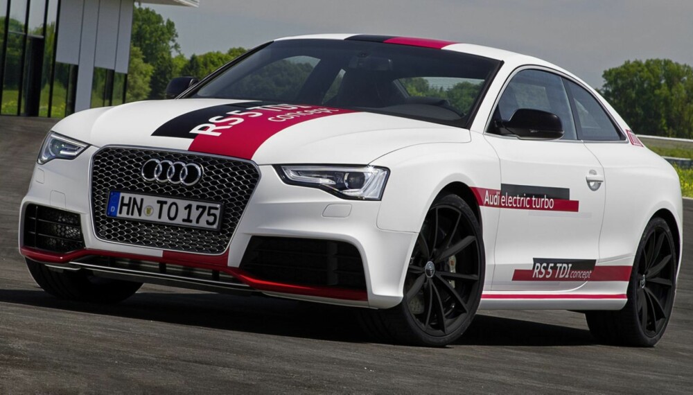E-TURBO: Audi RS5 TDI-konseptet kommer med turboteknologi som blir å se å fremtidige Audi-modeller, kanskje allerede i nye Audi Q7. FOTO: Audi E-TURBO: Audi RS5 TDI-konseptet kommer med turboteknologi som blir å se å fremtidige Audi-modeller, kanskje allerede i nye Audi Q7. FOTO: Audi