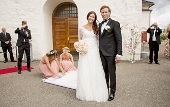 Marion Ravn og Andreas Ygre Wiig giftet seg i Nøtterøy kirke.