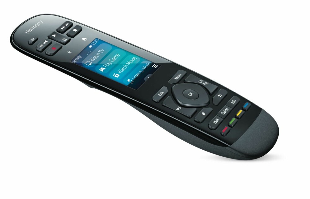 GOD: Logitech Harmony Ultimate harprogrammerbare menyer slik at du kan lage handlingsregler som slår på TV-tuner, TV, receiver og eventuelle høyttalere med ett klikk.