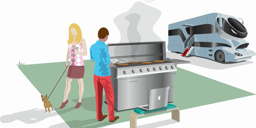 MER KRESNE: Glamping handler ofte om en mer glamourøs form for campingferie. Illustrasjon: Filet.no MER KRESNE: Glamping handler ofte om en mer glamourøs form for campingferie. Illustrasjon: Filet.no