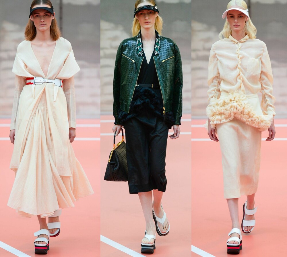 MARNI: Noen av de største designerne inkluderte sandalen i sin vår- og sommerkolleksjon, deriblant Givenchy, Marni, Marc Jacobs og Prada. Her er tre sandal-looker fra Marni-visningen for vår- og sommer 2014, som har kombinert det lave skotøyet med knelange plagg.