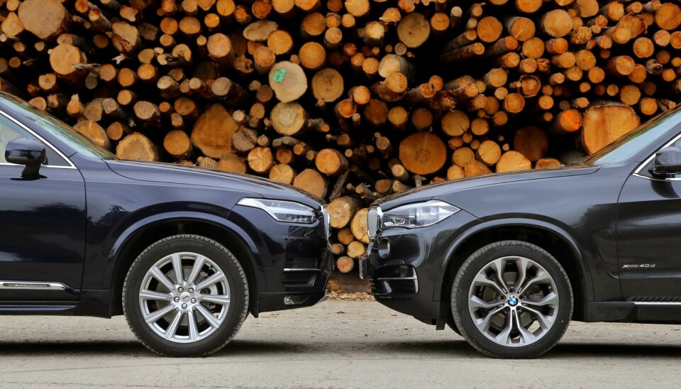 DUELL: Volvo XC90 eller BMW X5, det er spørsmålet.