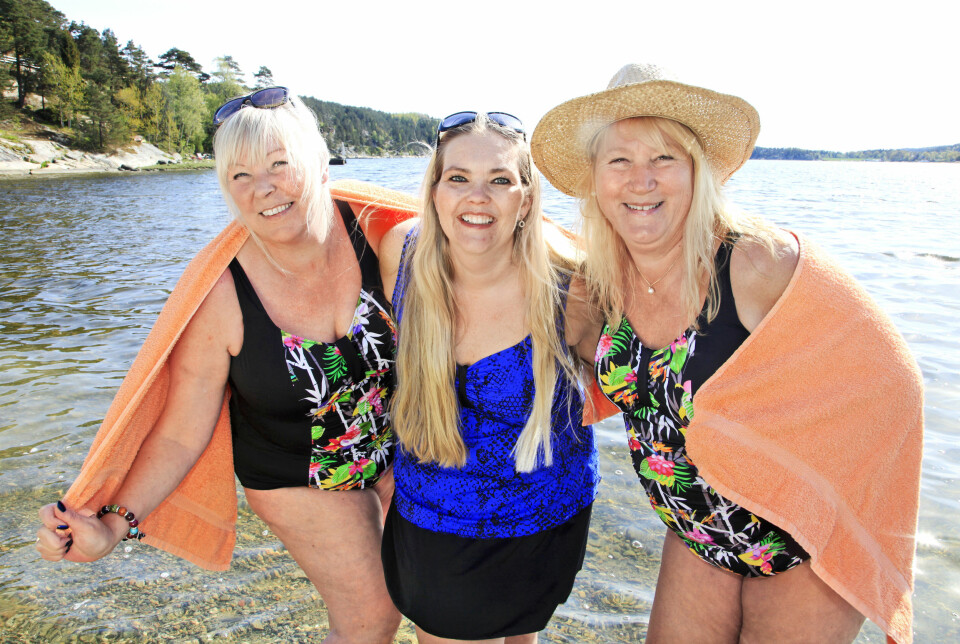 STERKE: Hilde Cathrin Mork fra Sarpsborg (til venstre) brenner for at alle jenter skal føle seg fine uansett hva slags kropp de har. Her er hun sammen med Therese Isaksen (i midten) og Cecilie Myrseth.