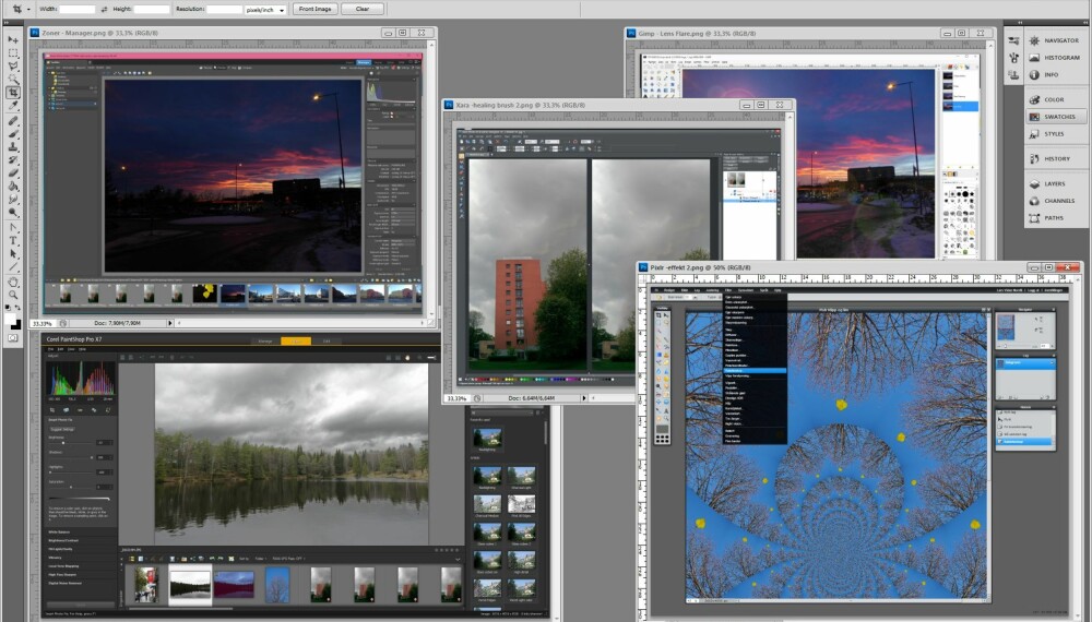 UTFORDRERE: Vi har testet bildebehandlingsprogrammene Zoner PhotoStudio 17, Gimp 2, Corel Paint Shop Pro X7, Xara Photo & Graphic Designer 10 og Pixlr Editor.