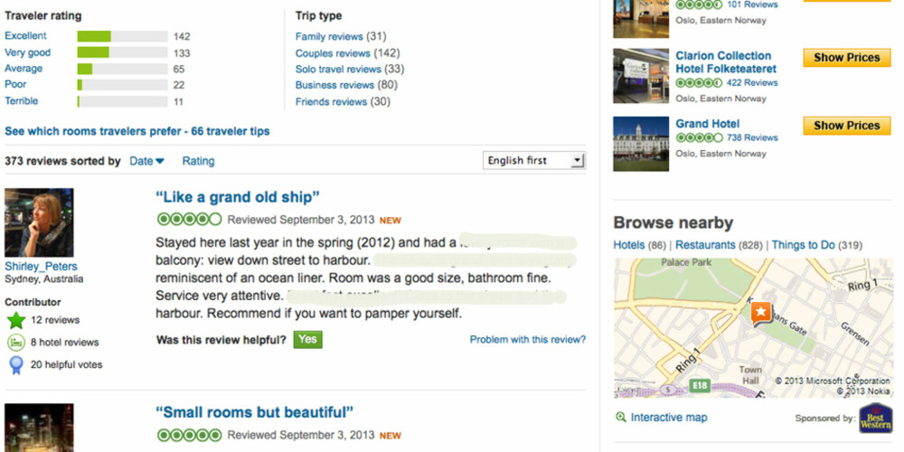 FALSKE REVIEWS: Det er fritt fram for hvem som helst å legge igjen reise-relaterte anmeldelser på nettsider som TripAdvisor.com. FOTO: TripAdvisor