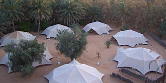 TUNISIA: På Yadis Ksar Ghilane bor du i en oase midt i ørkenen.