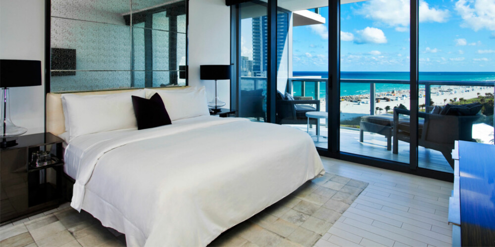 LEKKERT: Det er ikke noe å si på utsikten fra dette hotellrommet på W Hotel South Beach. LEKKERT: Det er ikke noe å si på utsikten fra dette hotellrommet på W Hotel South Beach.