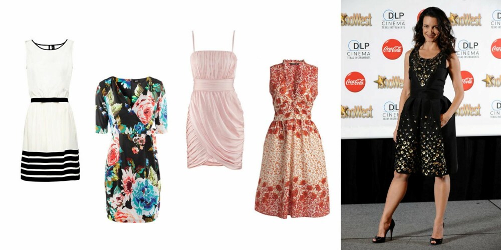 SEXY HOFTER: Få frem midjen og vis fram den sexy baken din! Kristin Davis velger alltid feminine snitt, som kler hennes pærefprmede kropp. Hvit og sort kjole fra Mango (399 kr), blomstret, figurnær kjole fra H&M (249 kr), rosa kjole fra H&M (399 kr), rødmønstret kjole med belte i livet fra Lindex (199 kr). SEXY HOFTER: Få frem midjen og vis fram den sexy baken din! Kristin Davis velger alltid feminine snitt, som kler hennes pærefprmede kropp. Hvit og sort kjole fra Mango (399 kr), blomstret, figurnær kjole fra H&M (249 kr), rosa kjole fra H&M (399 kr), rødmønstret kjole med belte i livet fra Lindex (199 kr).