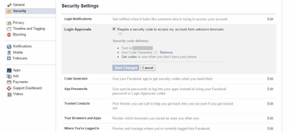 SIKKERHET: Aktiver totrinns-påloggingen i Facebook og du er relativt sikker på at ingen får tilgang til din konto.