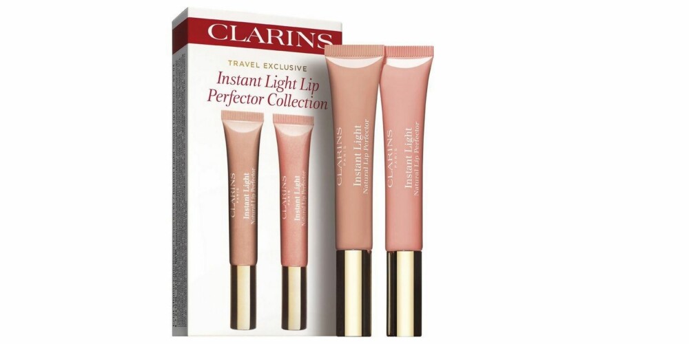 POPULÆR LIPGLOSS: Clarins Instant Light Lip Perfector Set er en populær lipgloss, og et sikkert kjøp på taxfree.