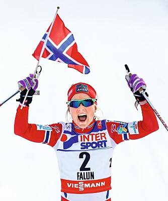 GULLJENTE: Med sine tre gullmedaljer ble Therese Johaug   VM-dronningen i Falun i vinter. 