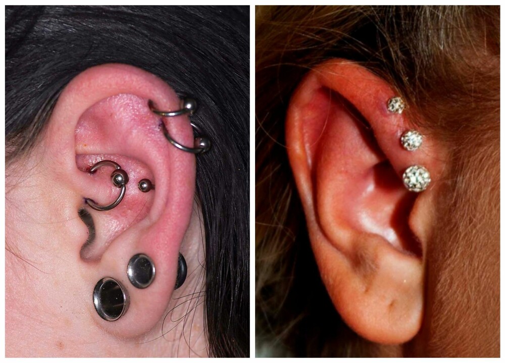 POPULÆRT: Denne typen piercing, der man plasserer smykket høyt opp i øret, er det hotteste for tiden.
