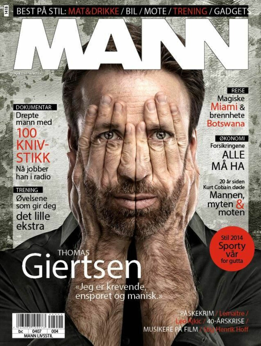 ÅRETS COVER?: Thomas Giertsen prydet fjorårets aprilutgave av MANN, som er nominert til Årets forside.