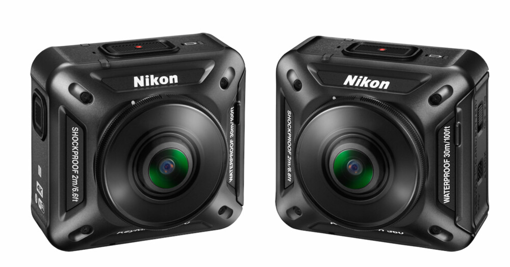 SPESIELT: Nikon KeyMission360 lover å filme i 360 grader. Det greier den ved at den har en linse på hver side av kamerakroppen.