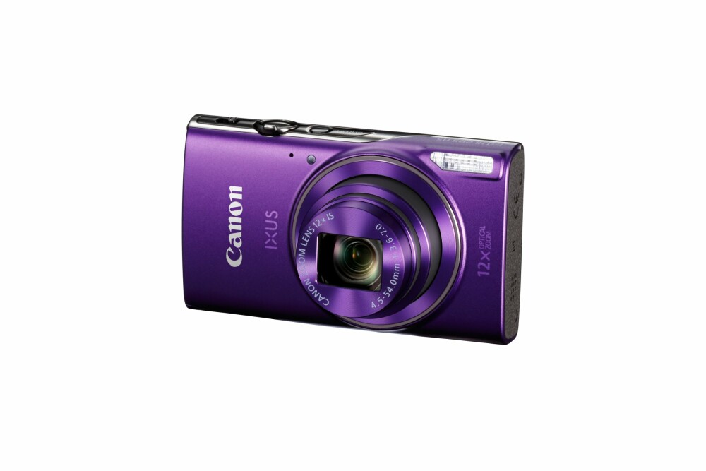 TYNN OG KRAFTIG: Canon Ixus 285 HS har 12x optisk zoom og 20,2 megapikslers oppløsning. Prisen er satt til 2039 kroner og salgsstart er denne måneden.