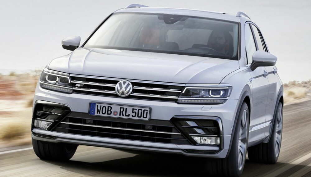 VW TIGUAN: Den kanskje viktigste nyheten sett med norske øyne er nye VW Tiguan. Bildet viser nye Tiguan R-line VW TIGUAN: Den kanskje viktigste nyheten sett med norske øyne er nye VW Tiguan. Bildet viser nye Tiguan R-line