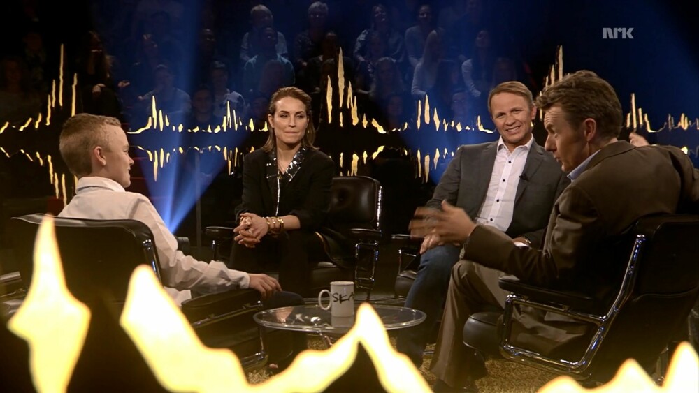 PÅ TV: Petter Solbergs sønn, Oliver (13) stjal showet på «Skavlan» sist helg. 