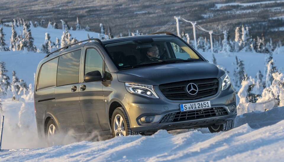 VINTER: Mercedes rigger sin favorittvarebil med firehjulstrekk. FOTO: Mercedes