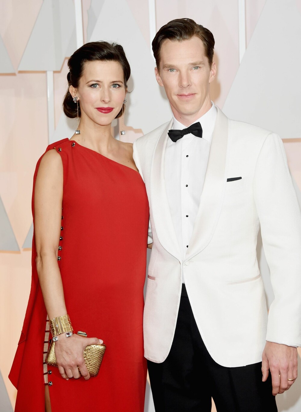 Det ble altså ingen pris for beste skuespiller til Benedict Cumberbatch, her sammen med Sophie Hunter. Cumberbatch gikk for hvit smoking.