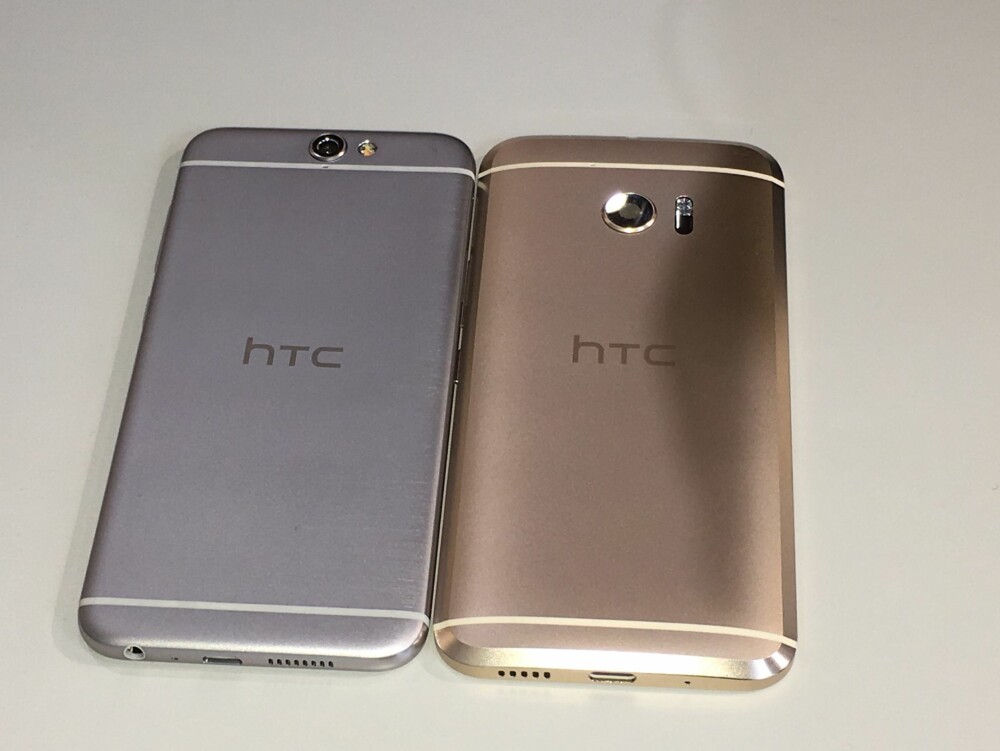LIKHET: HTC 10 i gullversjon (kommer trolig ikke til Norge) er sammen med designmobilen HTC One A9.