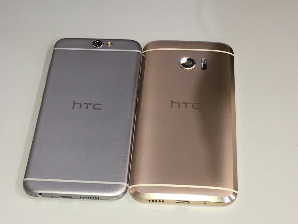 LIKHET: HTC 10 i gullversjon (kommer trolig ikke til Norge) er sammen med designmobilen HTC One A9.