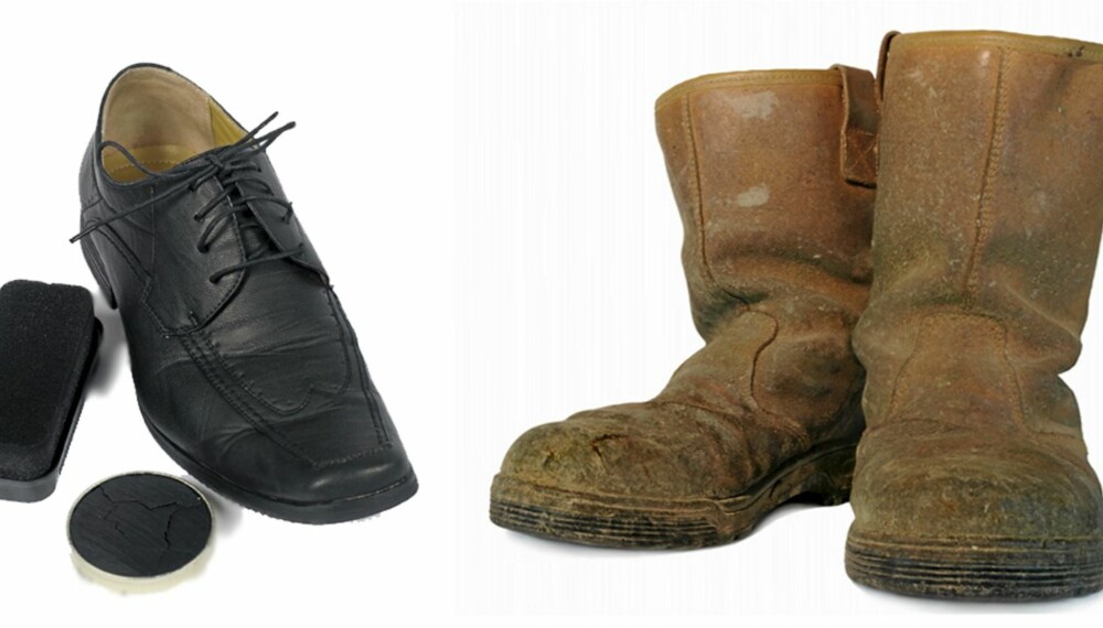 GODT BRUKT: Saltflekker på skoene er ikke bare skjemmende, det kan også tære på skinnet og ødelegge skoene.