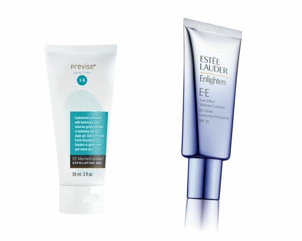 EE CREAM: Så langt har det kommet to såkalte EE creams med to forskjellige betydninger, og formål. En eksfolierende krem fra Previse Skincare, og en utjevnende pigmentkrem fra Estée Lauder.