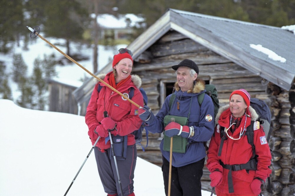 VI SKAL OPPOVER: 
Dronning Margrethe elsker den norske fjellheimen, og har tilbrakt veldig mange turer med dronning Sonja og Claus Helberg.