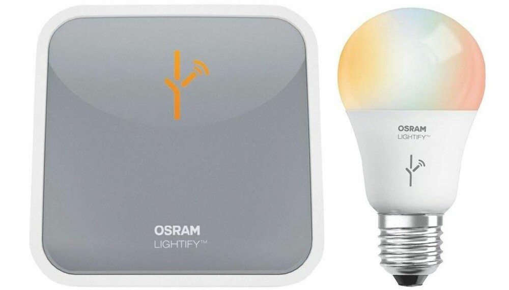 OSRAM LIGHTIFY: Startpakken består av Gateway og en RGB-pære med E27-sokkel.
